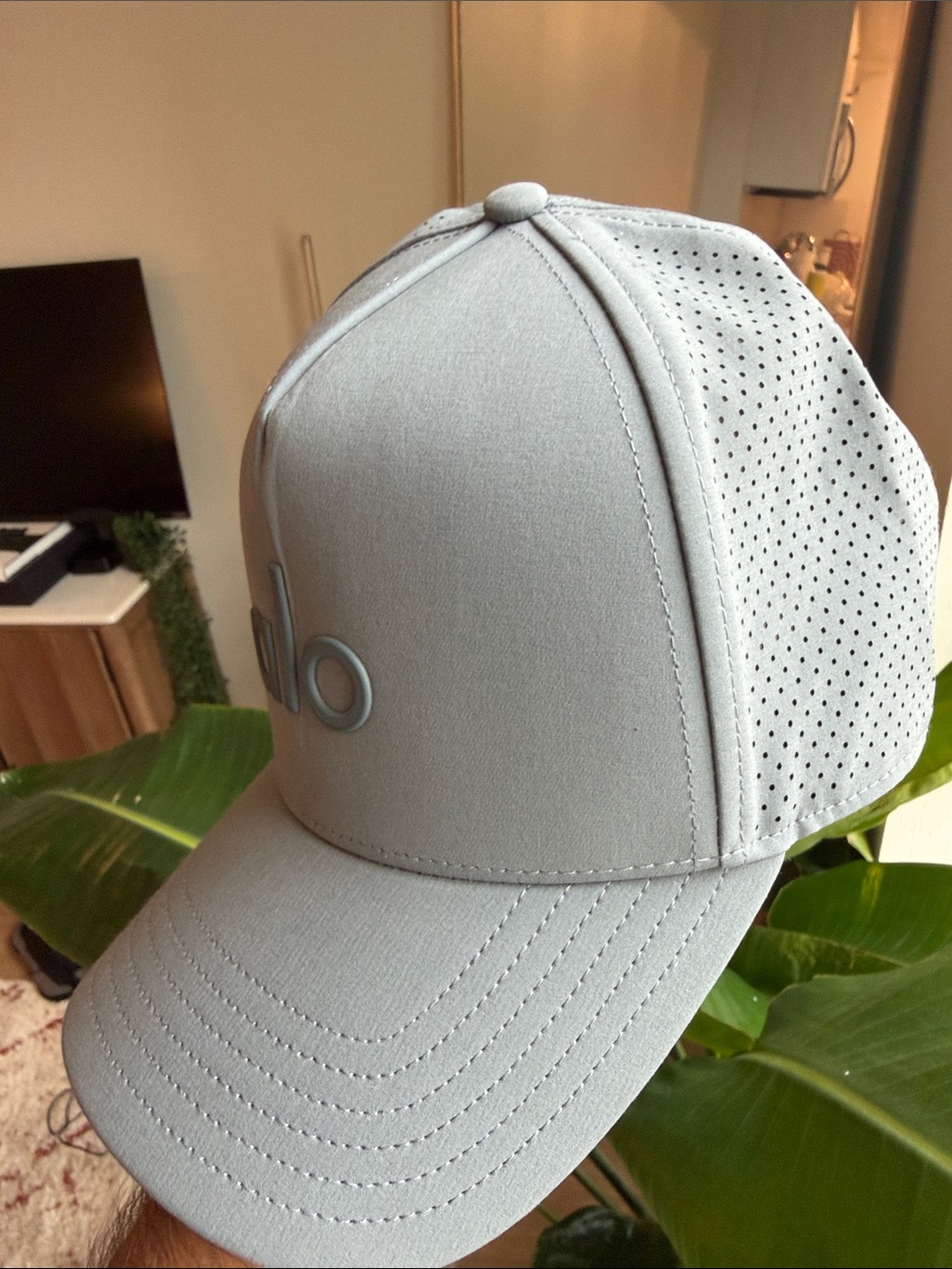 ALO Yoga Men's Pale Gray Logo Baseball Cap - Picture 4 of 7